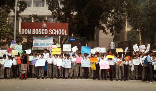 India – Don Bosco School has pledged for cracker-less pollution free Diwali