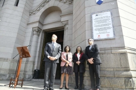 Pérou –  Dévoilement de la plaque commémorative et de l’Écu bleu de l'UNESCO à la Basilique de Marie Auxiliatrice à Lima