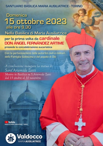 Italia – 15 de octubre de 2023: Primera Misa como Cardenal en la Basílica de María Auxiliadora para el Rector Mayor Padre Ángel Fernández Artime