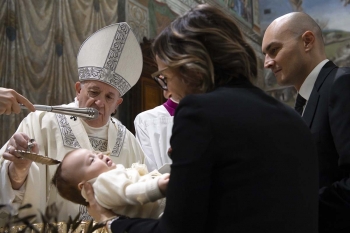 Vatican - Pope Francis baptizes 32 children