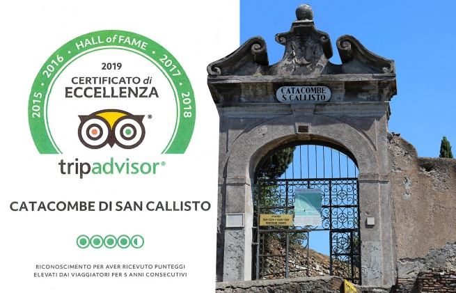 "Cerificat d'Excellence 2019" pour les Catacombes de St Callixte