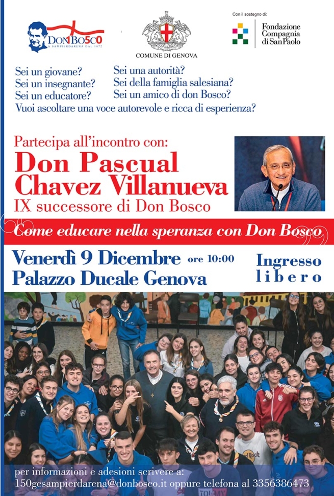 Italy – Rector Major Emeritus in Genoa to talk about "How to educate in hope with Don Bosco"