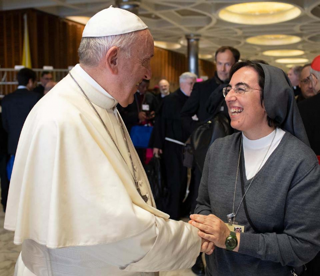 Alessandra Smerilli, con el Papa Francisco