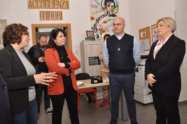 Italie - La Ministre du Travail, Marina Elvira Calderone, visite l'œuvre salésienne « Borgo Ragazzi Don Bosco » à Rome