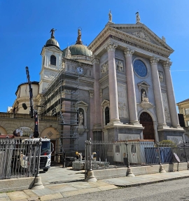 Italy – Beginning of restoration and conservation work on the two bell towers of the Basilica of Mary Help of Christians in Turin