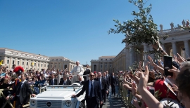 Vatican - Palm Sunday and handing-on of the WYD Cross