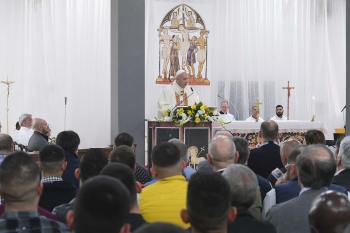 Italie - Le Pape François cèlèbre la Messe " In coena Domini" dans la prison de Velletri