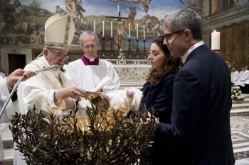 Vatican - Pope Francis baptizes 34 newborns