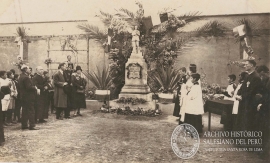 Peru - Blessing of the monument honoring Dominic Savio at the Salesian house in Magdalena del Mar