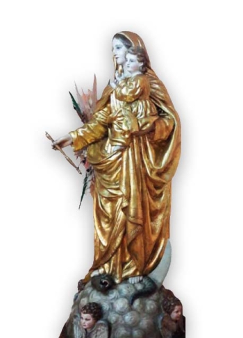 The statue of Mary Help of Christians venerated by St John Bosco and St Louis Orione