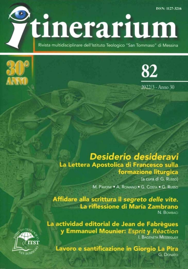 Italia – Pubblicato un nuovo numero della rivista “Itinerarium”