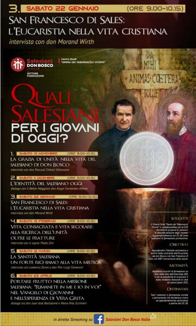 Italia – "San Francisco de Sales y la Eucaristía": nueva cita de "¿Qué salesianos para los jóvenes de hoy?"