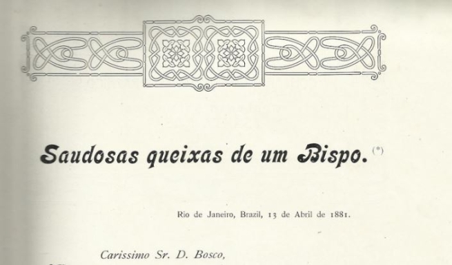 First letters narrating Salesian presence in Brazil