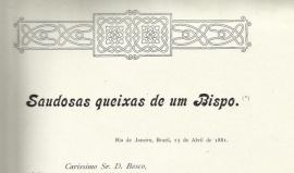 As primeiras cartas que falam da presença salesiana no Brasil