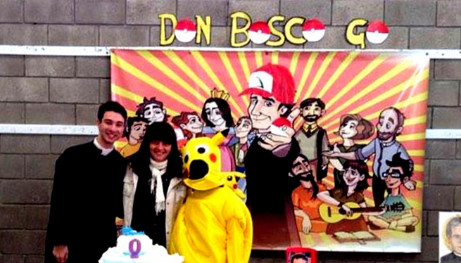 "Don Bosco Go": Students of a Salesian school in search of saints and blessed.