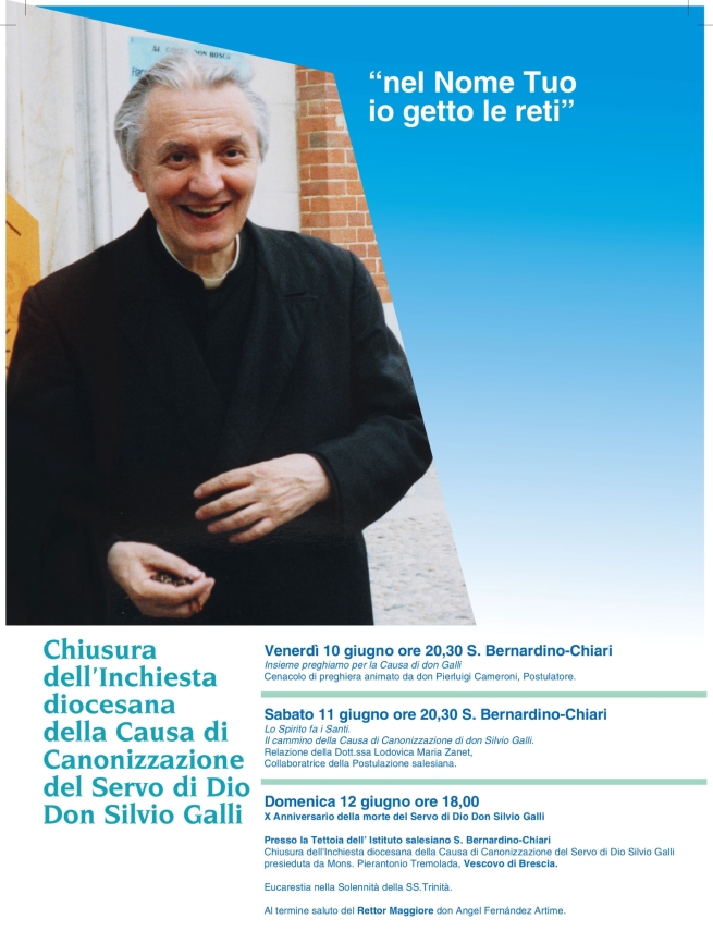 Włochy – Niedziela, 12 czerwca: zakończenie diecezjalnego etapu procesu kanonizacyjnego ks. Silvio Gallego, salezjanina