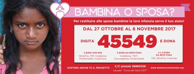 Italia – 10ª Corsa dei Santi: lo sport solidale che offre opportunità alle spose-bambine indiane