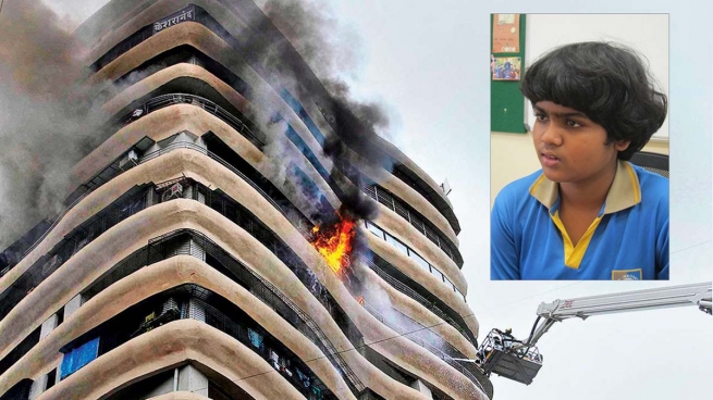 India - Estudiante de la Escuela Internacional Don Bosco en Mumbai salva a sus vecinos de un incendio