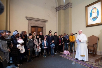 Vaticano - Papa Francisco encontra refugiados de Lesbos