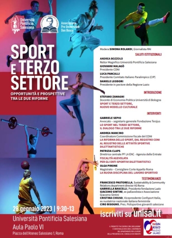Italia – “Sport e Terzo Settore. Opportunità e prospettive tra le due riforme”. Se ne parla all’UPS
